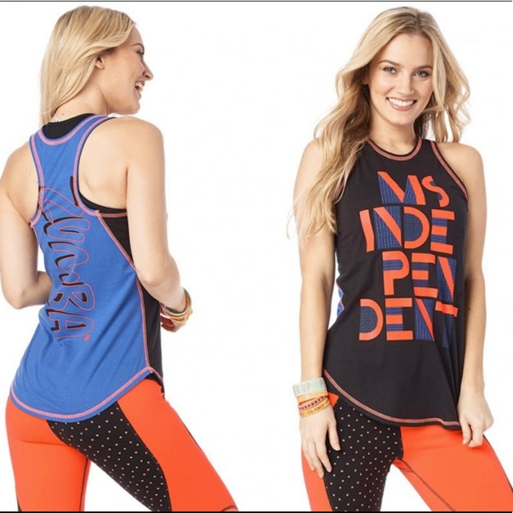 Zumba Fitness NWOT Ms Independent Tight Tank in Bold Black in size XXL